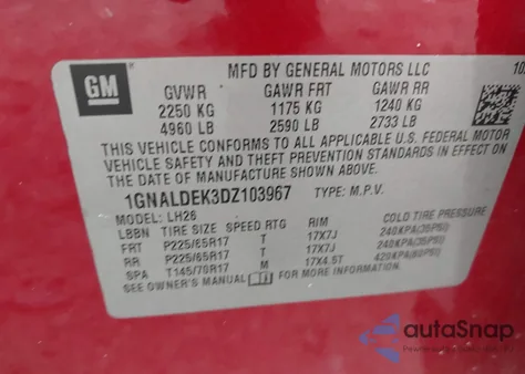 2013 Chevrolet Equinox 1Lt from USA, damaged, VIN 1GNALDEK3DZ103967